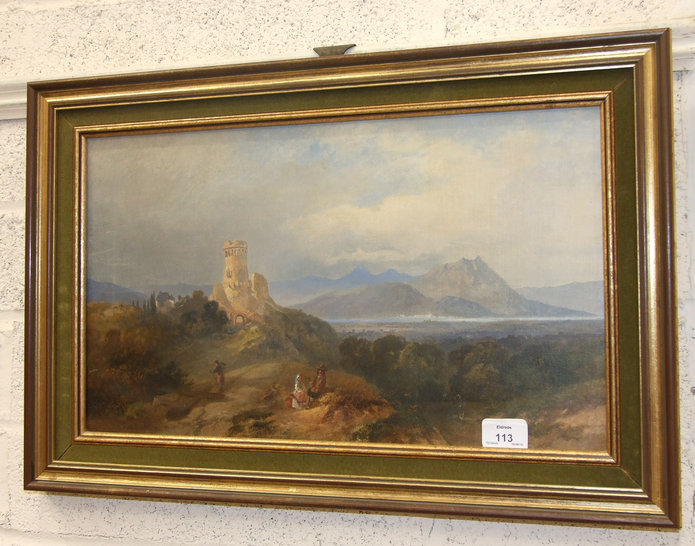 19th Century Continental School, 'Italianate Landscape', an indistinctly signed oil on canvas, 29 - Image 3 of 4