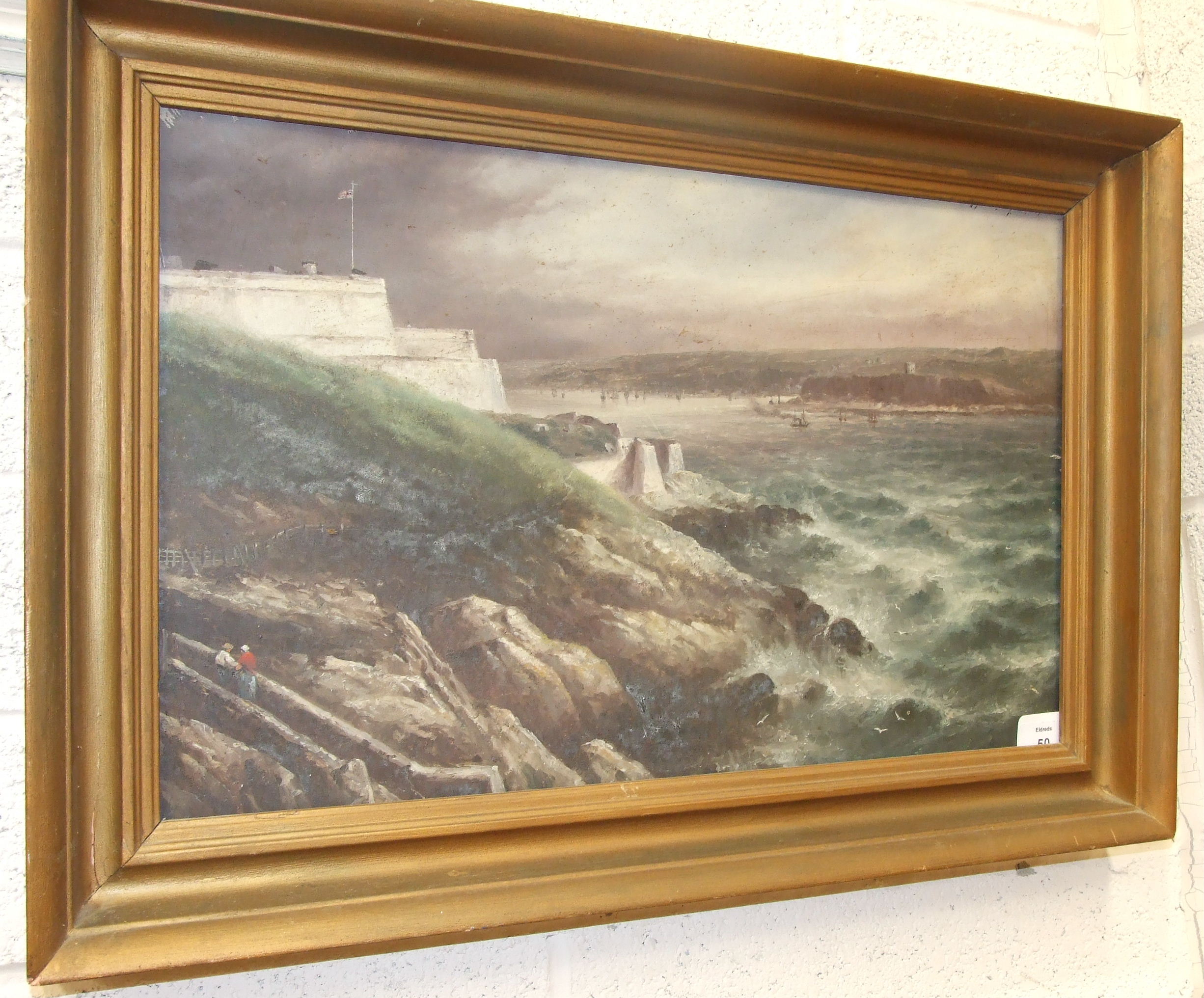 B M Hayward, 'Looking past the Citadel towards Mount Batten Fort with numerous vessels moored in