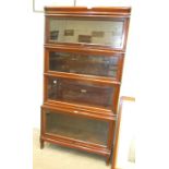 A mahogany Globe Wernicke four-section bookcase with glazed doors, 86cm wide, 171cm high.