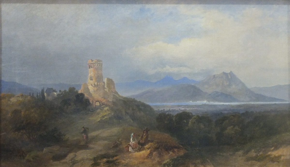 19th Century Continental School, 'Italianate Landscape', an indistinctly signed oil on canvas, 29