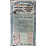 A Chinese bond for the "Lung-Tsing-U-Hai Railway", bond no.057373, £20, with coupons and another,