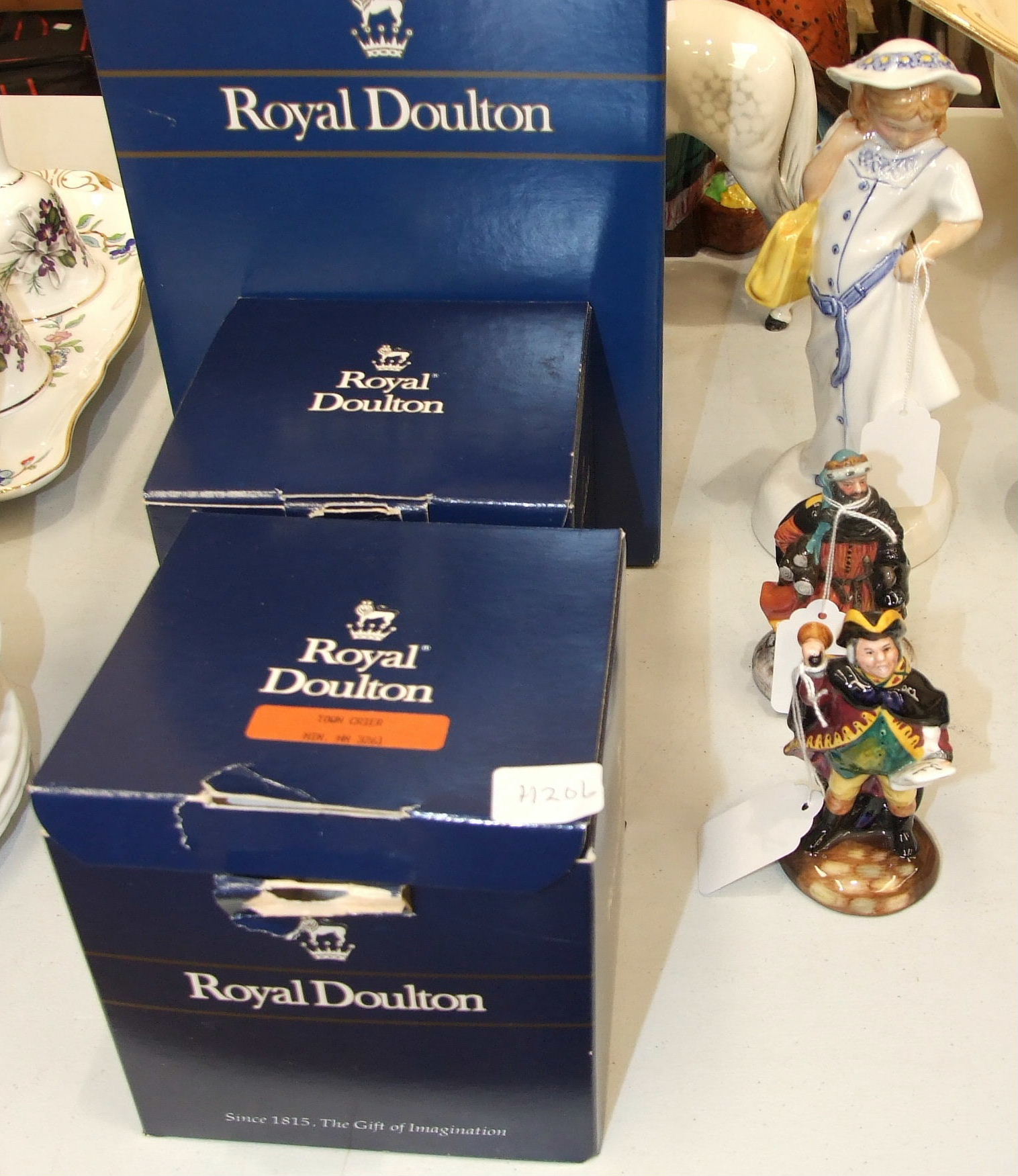 Three Royal Doulton figurines, 'Dressing Up' HN2964, 'Town Crier' HN3261 and 'Good King Wenceslas' - Image 2 of 2