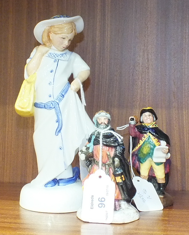 Three Royal Doulton figurines, 'Dressing Up' HN2964, 'Town Crier' HN3261 and 'Good King Wenceslas'