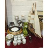 Twelve each Coalport 'Indian Tree' coffee cans and saucers, other ceramics, plated ware, a wooden