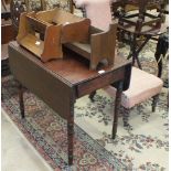 A 19th century mahogany Pembroke table on ring-turned legs, fitted with a single end drawer, 97 x