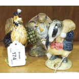 Three Beswick Beatrix Potter figures, 'Mr Alderman Ptolemy' BP-3c, 8.9cm, 'Tommy Brock' BP-3b, (