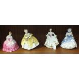 A collection of four Royal Doulton figurines, 'Victoria' HN2471, 'The Last Waltz' HN2315, 'Country