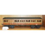 Hornby O gauge Metropolitan Third Class composite coach, (some scratch marks and rusting).