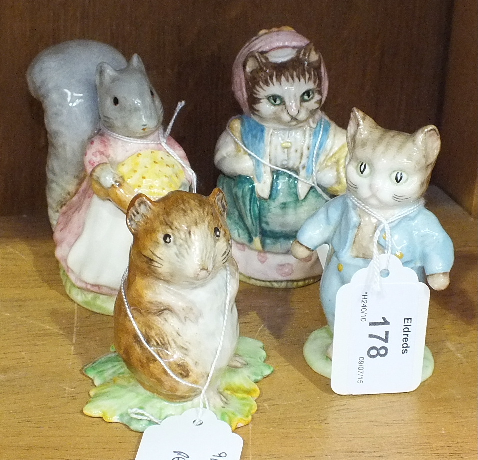 Four Beswick Beatrix Potter figures, 'Cousin Ribby' BP-3a, 8.9cm, '"Timmie Willie" from Johnny