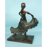 Landanski, a bronze model of a dancer on a square base, 48cm high, signed and dated '05.