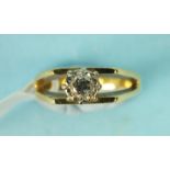 A solitaire diamond ring, claw set a brilliant cut diamond in 18ct yellow gold split setting, size