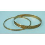 Two 8ct gold bangles, 15.7g.