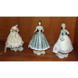 Three Royal Worcester figurines from 'The Victorian Series', 'Lisette', 17cm, 'Caroline', 18.5cm and