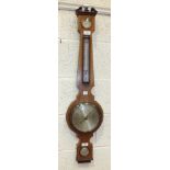 G Ince, Newport, a 20th century mahogany finish barometer/thermometer, 93cm.