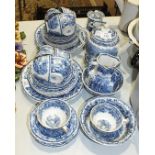 Thirty-seven pieces of Booths blue and white 'British Scenery' decorated tea ware, (some a/f).