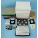 Twenty-two Royal Mint United Kingdom Proof Coin Collections, 1970-1991, a Royal Mint silver proof