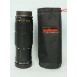 An Angénieux f2.5-3.5 3x70 zoom lens no.1495808, with bag.