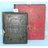A Victorian album of scraps and greetings cards and an album containing a few cartes de visites, (
