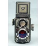 Rolleiflex 4x4 "Grey Baby" TLR camera with Syncho-compur shutter, 1:3.5 75mm lens SN:2051889 and