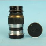An Ernst Leitz Wetzlar lens: Elmar 1:4 90mm, numbered 519140.
