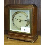 An Elliott mahogany-cased mantel clock marked 'Greenwood', 16cm high.