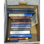 A quantity of books on Rotary and the Round Table organisations.