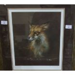 After Victoria MacDermott, a limited edition coloured print of a fox, 38.5 x 33cm, signed in