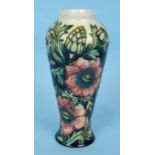 A modern Moorcroft Trial Piece 'Pheasant's Eye' 122/8 shape vase, the base with impressed factory