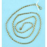 A 9ct yellow gold neck chain of belcher links, with shackle clasp, 65cm long, 13.6g.