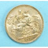 A Queen Victoria 1878 sovereign, Melbourne Mint.