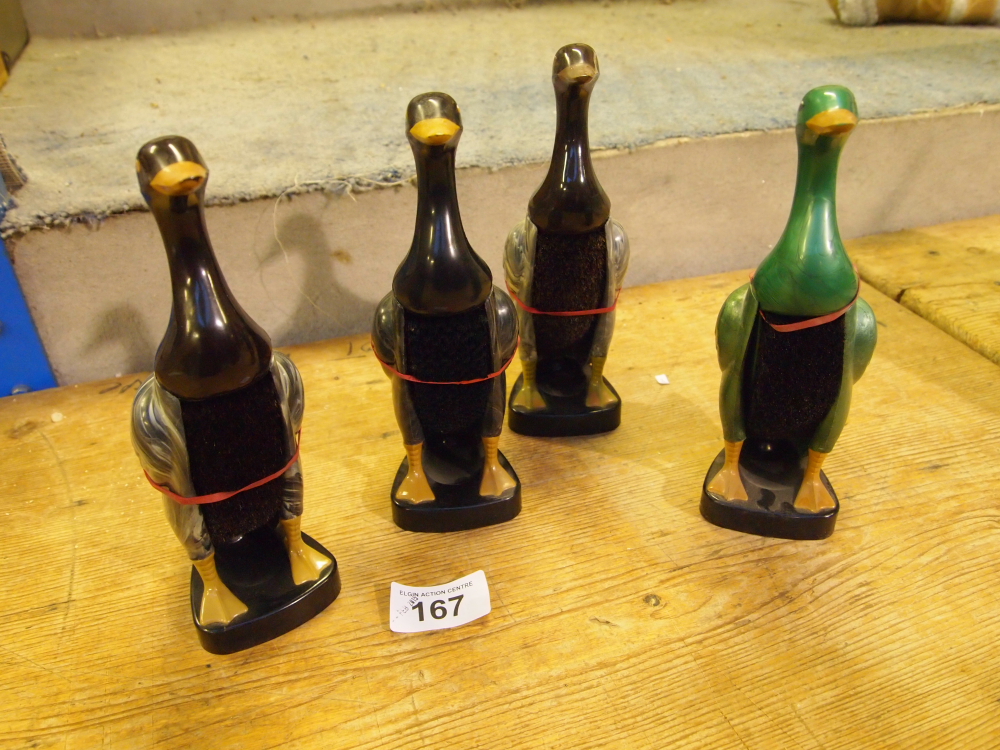 Sale Item:    4 DUCK BRUSHES   Vat Status:   No Vat   Buyers Premium:  This lot is subject to a