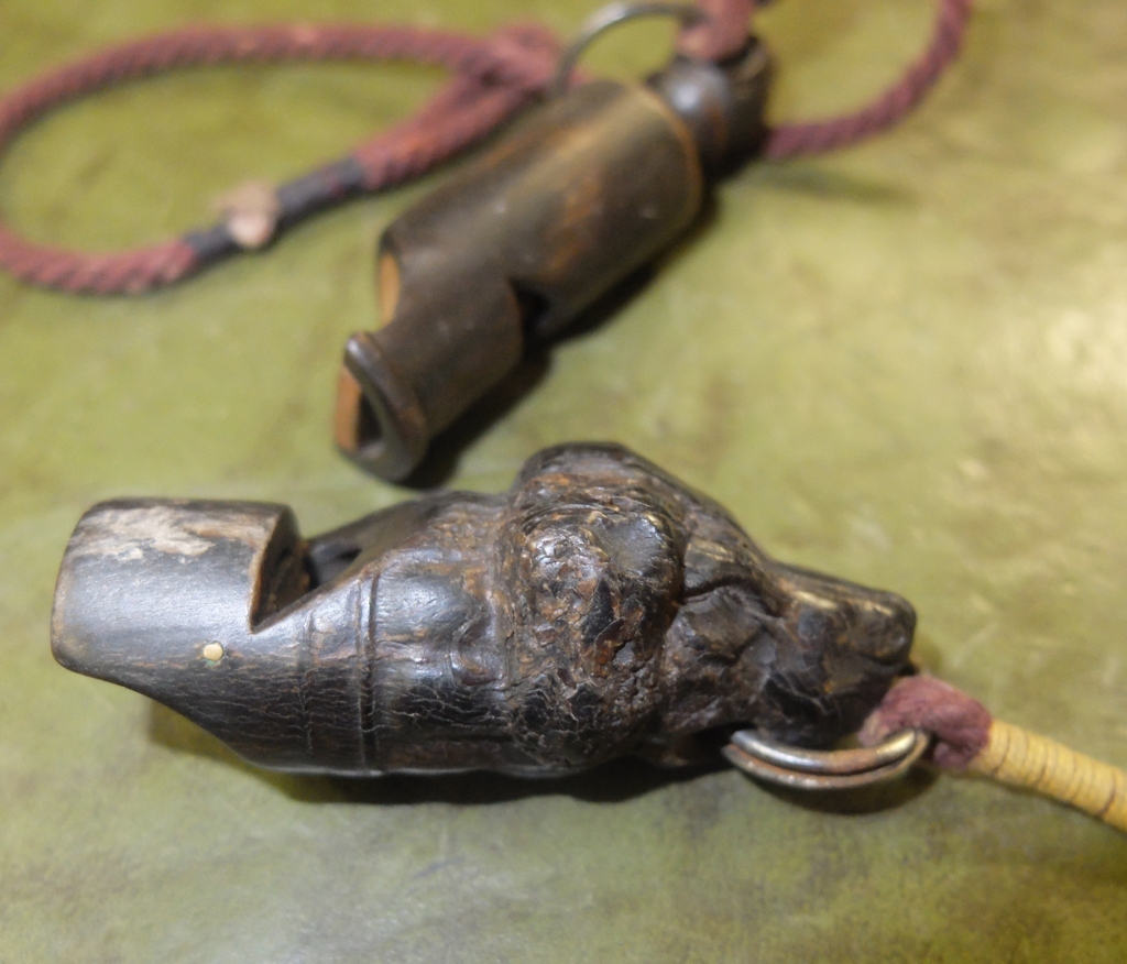 Sale Item:    CARVED WOODEN DOG HEAD WHISTLE & OTHER  Vat Status:   No Vat   Buyers Premium:  This