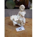 Sale Item:    MOORES WHITE CHERUB VASE (AF)   Vat Status:   No Vat   Buyers Premium:  This lot is