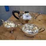 Sale Item:    3 PCE E P TEA SERVICE   Vat Status:   No Vat   Buyers Premium:  This lot is subject