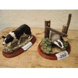 Sale Item:    2 BFA ORNAMENTS- BADGER & SHEEP DOG  Vat Status:   No Vat   Buyers Premium:  This lot