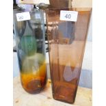 Sale Item:    2 LARGE GLASS VASES   Vat Status:   No Vat   Buyers Premium:  This lot is subject to