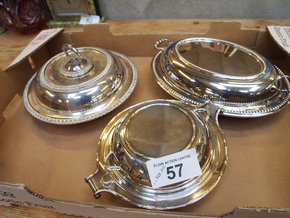Sale Item:    3 E P ENTREE DISHES   Vat Status:   No Vat   Buyers Premium:  This lot is subject to