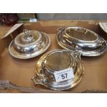 Sale Item:    3 E P ENTREE DISHES   Vat Status:   No Vat   Buyers Premium:  This lot is subject to