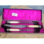 Sale Item:    CASED CARVING SET (AF)   Vat Status:   No Vat   Buyers Premium:  This lot is subject