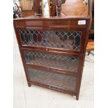 Sale Item:    LEADED GLASS STACKING BOOKCASE   Vat Status:   No Vat   Buyers Premium:  This lot is
