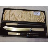 Sale Item:    CASED CARVING SET   Vat Status:   No Vat   Buyers Premium:  This lot is subject to a