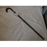 Sale Item:    EBONY WALKING STICK WITH SILVER BAND  Vat Status:   No Vat   Buyers Premium:  This