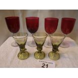 Sale Item:    RUBY & GREEN GLASSES (AF)   Vat Status:   No Vat   Buyers Premium:  This lot is