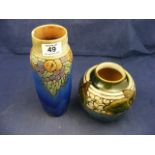 A Royal Doulton Lambeth vase (a/f) toget