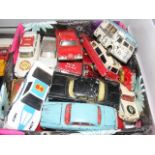 A small carton of playworn Corgi diecast