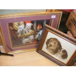 Two framed and glazed pictures of dogs b