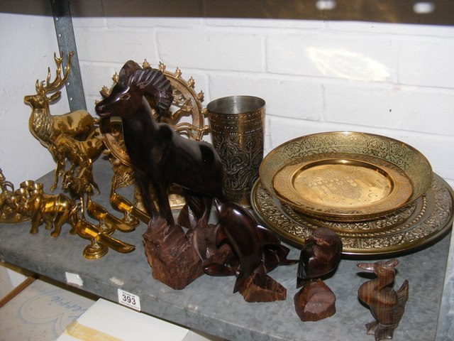 A qty. of Indian brass ware together wit