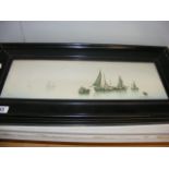 Two framed and glazed boat scenes signed