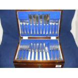 A cased set of Sheffield plate cutlery