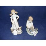 Two Lladro figurines to include girl wit